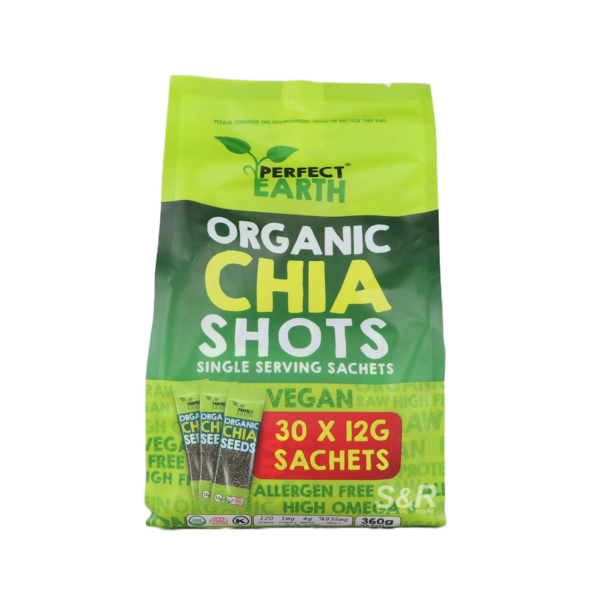 Perfect Earth Organic Chia Shots (12g x 30pcs) Perfect Earth Organic Chia Shots (12g x 30pcs)
